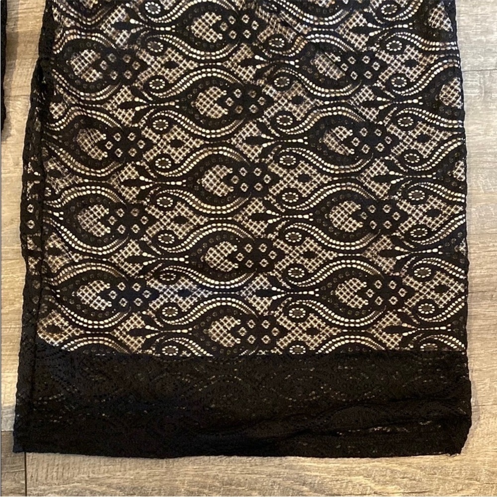 Black Lace Bodycon Midi Dress V-Neck S/M MOVING SALE - Picture 5 of 10